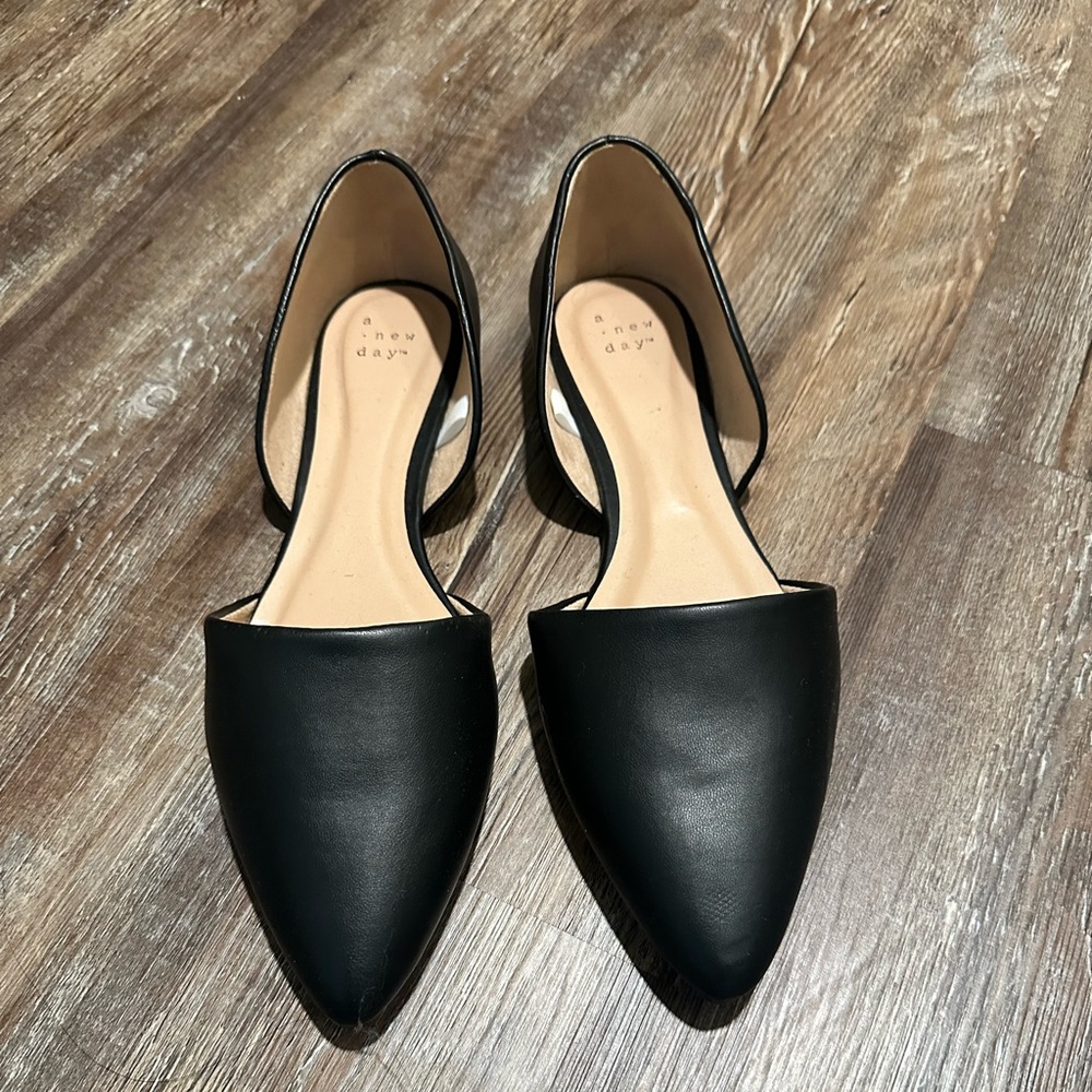 Faux leather D’Orsay flats size 10